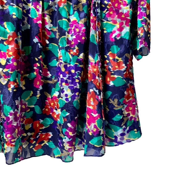 JASON WU Dress Motion Floral Silk Trim A-Line Multicolor Large Burnout Fabric - Picture 13 of 16